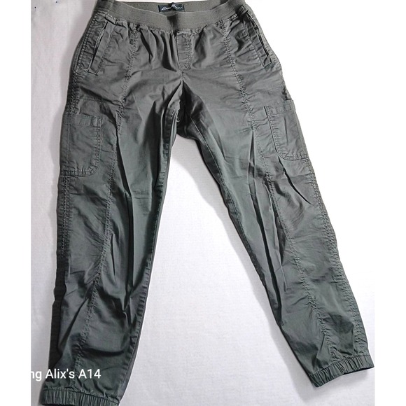 Eddie Bauer Pants - Eddie‎ Bauer Women Pants Size 8 Mility Green Cargo Capri Hiking Cotton Blend